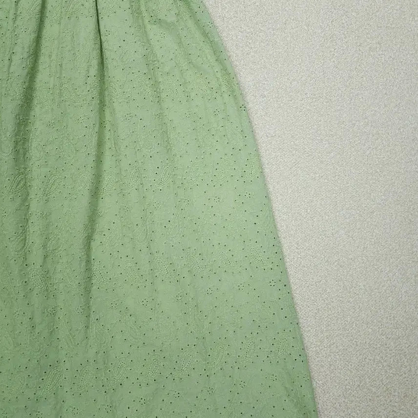 [BUNJANG] Vintage Square Neck Long Dress / (F)여성 롱 원피스 스퀘어넥 반팔 펀칭 빈티지 E9W2454