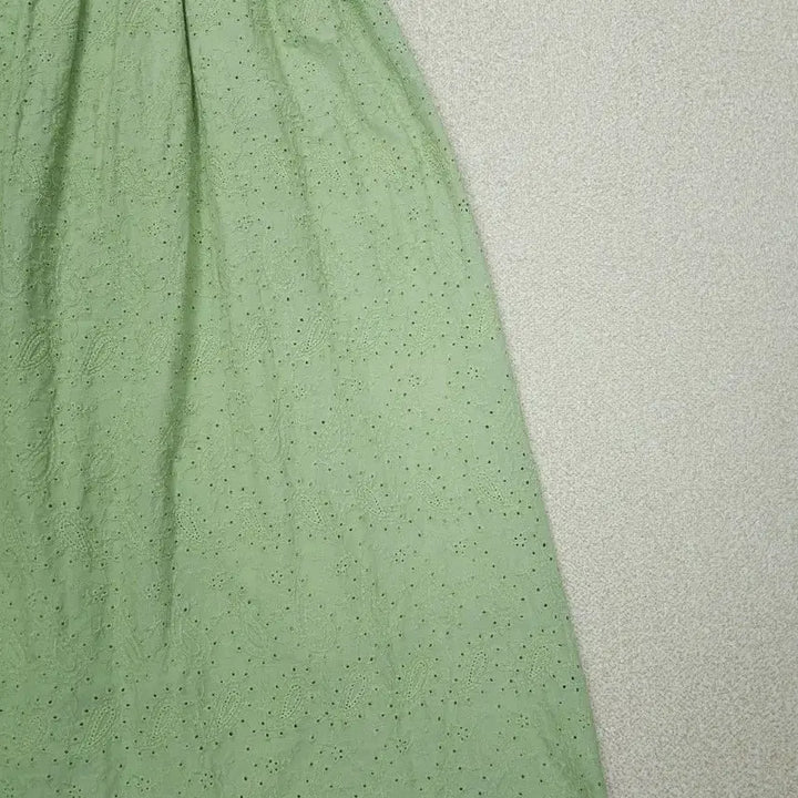[BUNJANG] Vintage Square Neck Long Dress / (F)여성 롱 원피스 스퀘어넥 반팔 펀칭 빈티지 E9W2454