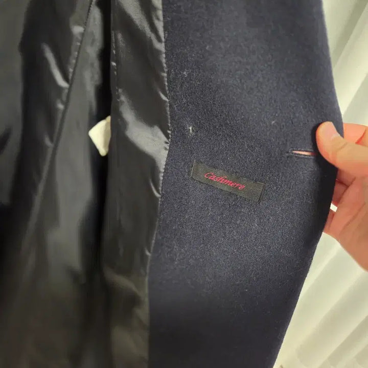 [BUNJANG] LIST Double-Button Long Coat Navy / 리스트 더블 버튼 롱 코트 네이비