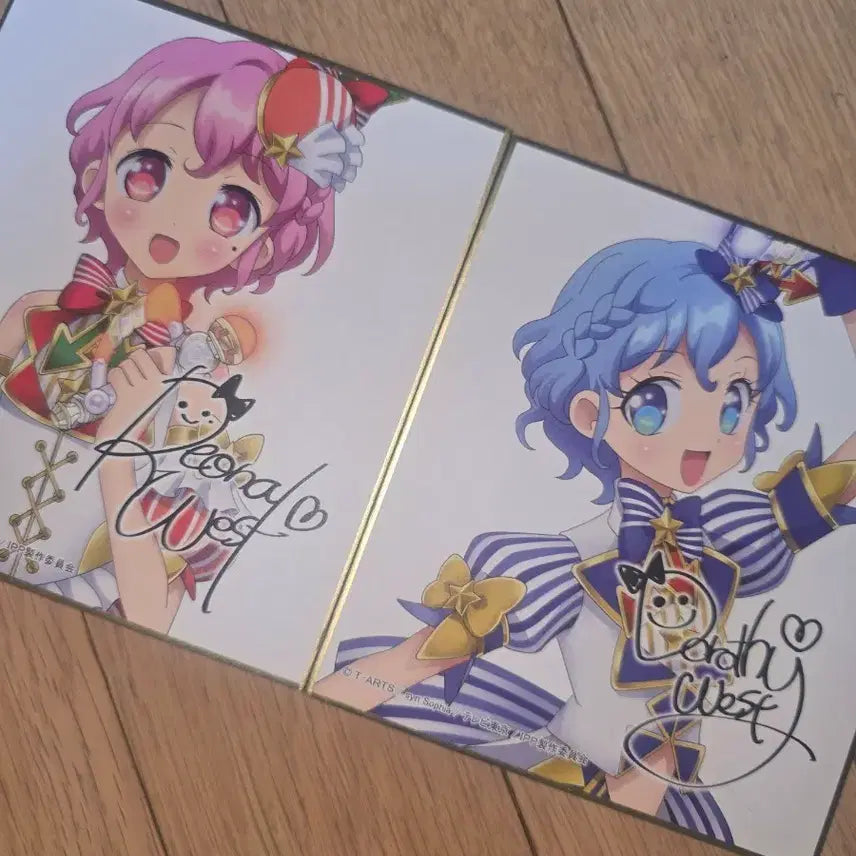 [BUNJANG] PriPara Dorothy &amp; Reona Signed Shikishi Bundle Set / 프리파라 아이돌타임 도로시 레오나 싸인 색지 일괄