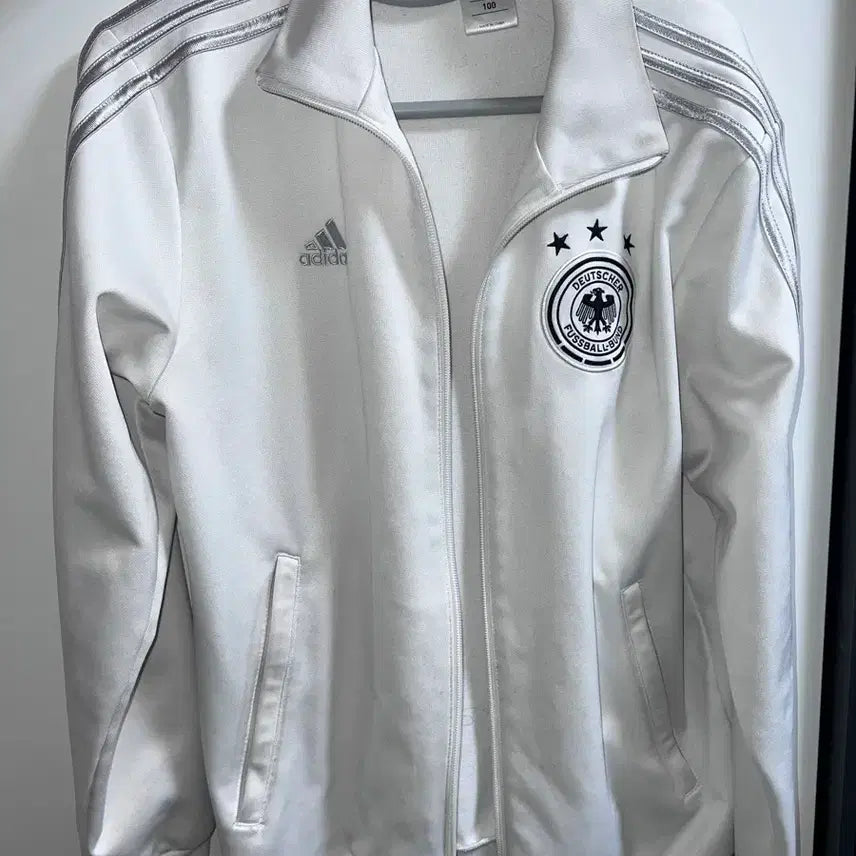 [BUNJANG] Adidas German Army White Silver Track Top Jersey / 아디다스 독일 독일군 화이트 실버 트랙 탑 져지 100