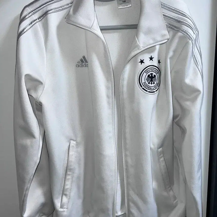 [BUNJANG] Adidas German Army White Silver Track Top Jersey / 아디다스 독일 독일군 화이트 실버 트랙 탑 져지 100