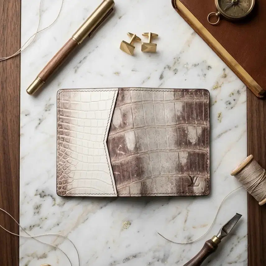 [BUNJANG] Himalayan Crocodile Leather Card Wallet / 프랑스 히말라야 악어 가죽으로 만든 카드 지갑