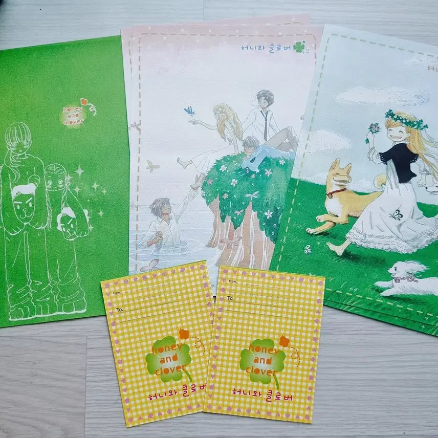 [BUNJANG] Honey and Clover Letter Paper and Postcard Set / 허니와 클로버 편지지 엽서 세트