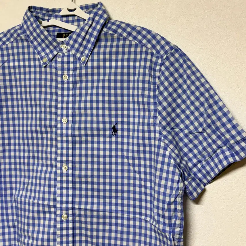 [BUNJANG] Polo Boys Gingham Check Short Sleeve Shirt XL / 폴로 보이즈 깅엄체크 반팔셔츠 XL