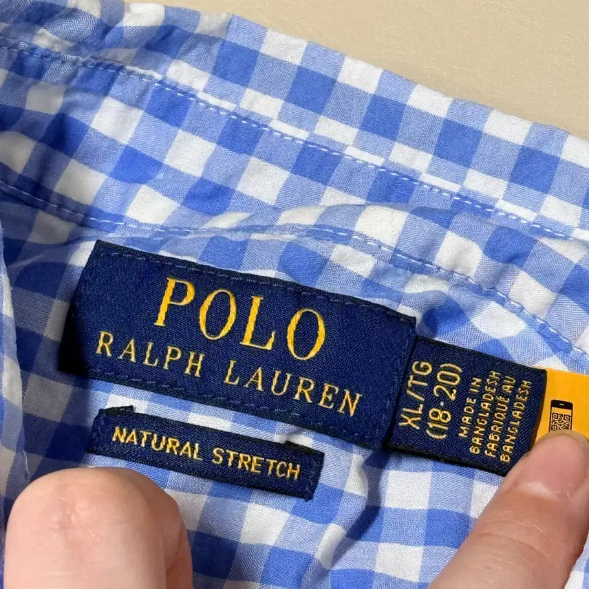[BUNJANG] Polo Boys Gingham Check Short Sleeve Shirt XL / 폴로 보이즈 깅엄체크 반팔셔츠 XL
