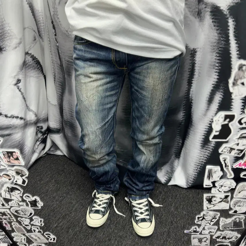 [BUNJANG] EVISU Signature Washed Jeans / EVISU 에비수 워싱 시그니처 팬츠