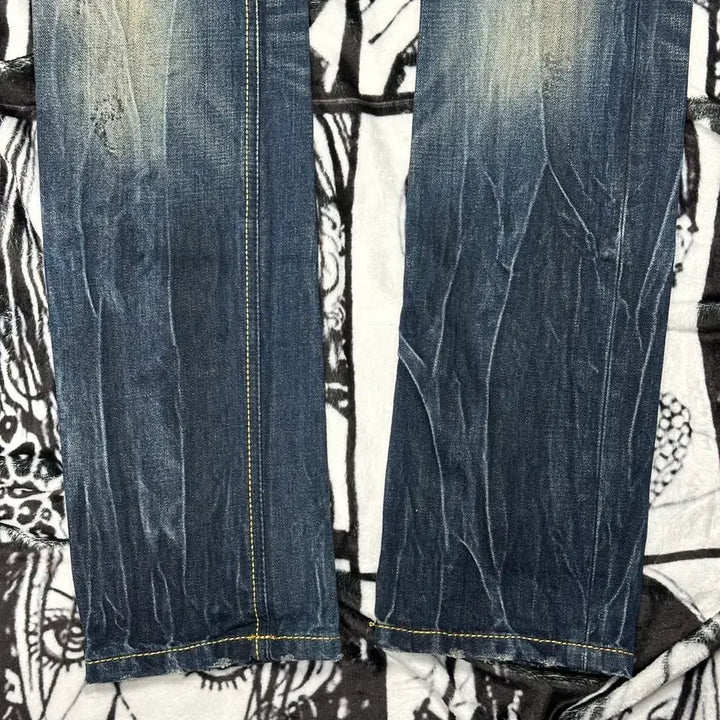 [BUNJANG] EVISU Signature Washed Jeans / EVISU 에비수 워싱 시그니처 팬츠