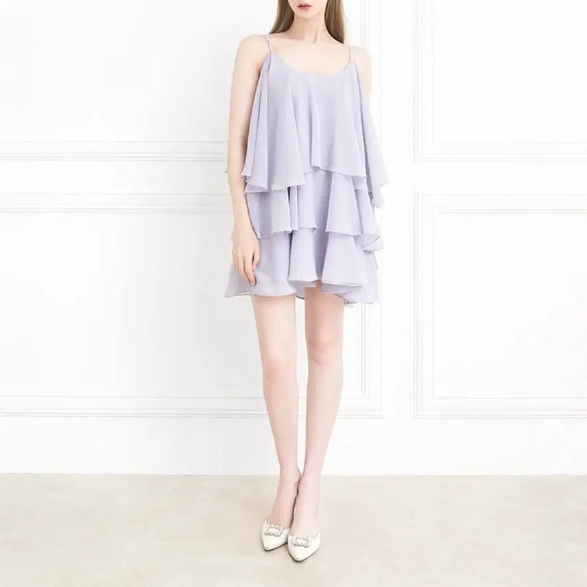 [BUNJANG] Gracue Lavender Tiered Dress / [무배/새상품] 그레이스유 라벤더 캉캉 원피스 인플루언서 금화님 착용
