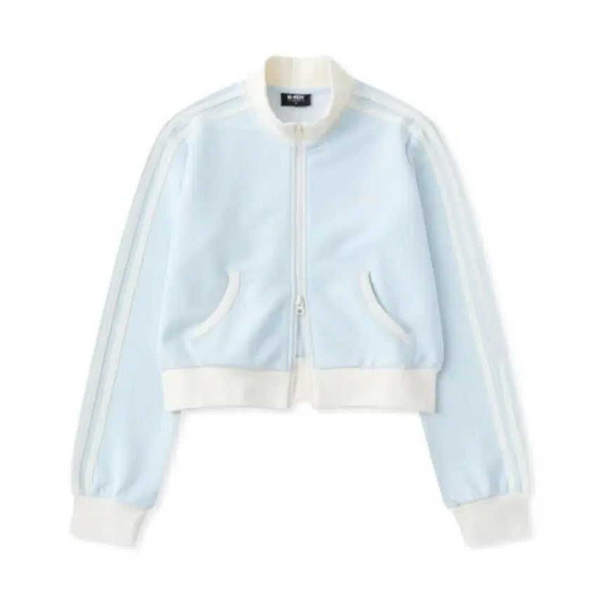 [BUNJANG] Nerdy Heritage Crop Track Top Jersey Soft Blue (M) / 널디 헤리티지 크롭 트랙탑 져지 소프트블루 M