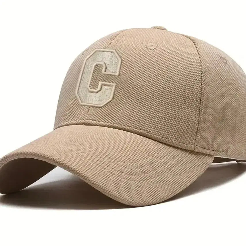 [BUNJANG] Unbranded Beige C-Embroidered Ball Cap / C자수 베이지 볼캡 모자(새상품)