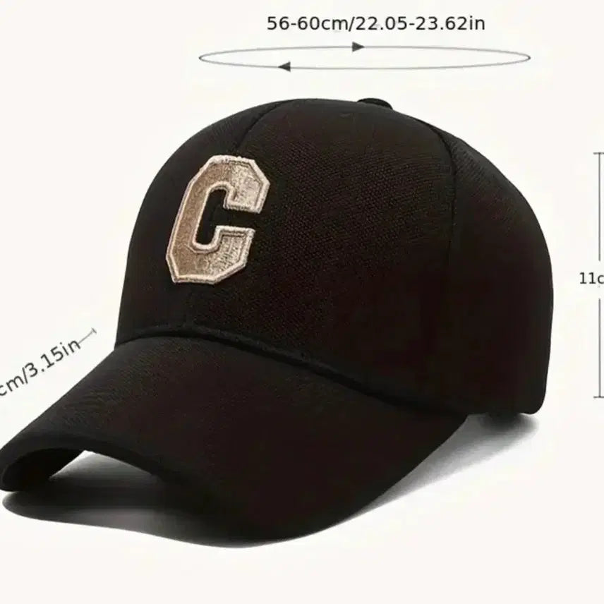 [BUNJANG] Unbranded Beige C-Embroidered Ball Cap / C자수 베이지 볼캡 모자(새상품)