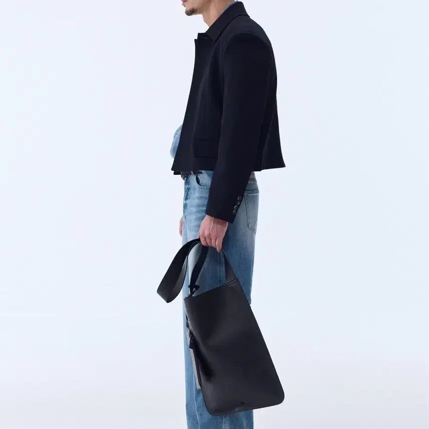 [BUNJANG] RECTO Black Leather Shoulder Bag / [새상품] 렉토 블랙 가죽 숄더백 남여공용