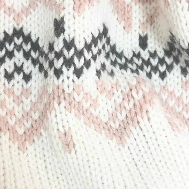 [BUNJANG] 일본빈티지 폼폼이 노르딕 딸기초코 니트 후디 / 일본빈티지 폼폼이 노르딕 딸기초코 니트 후디