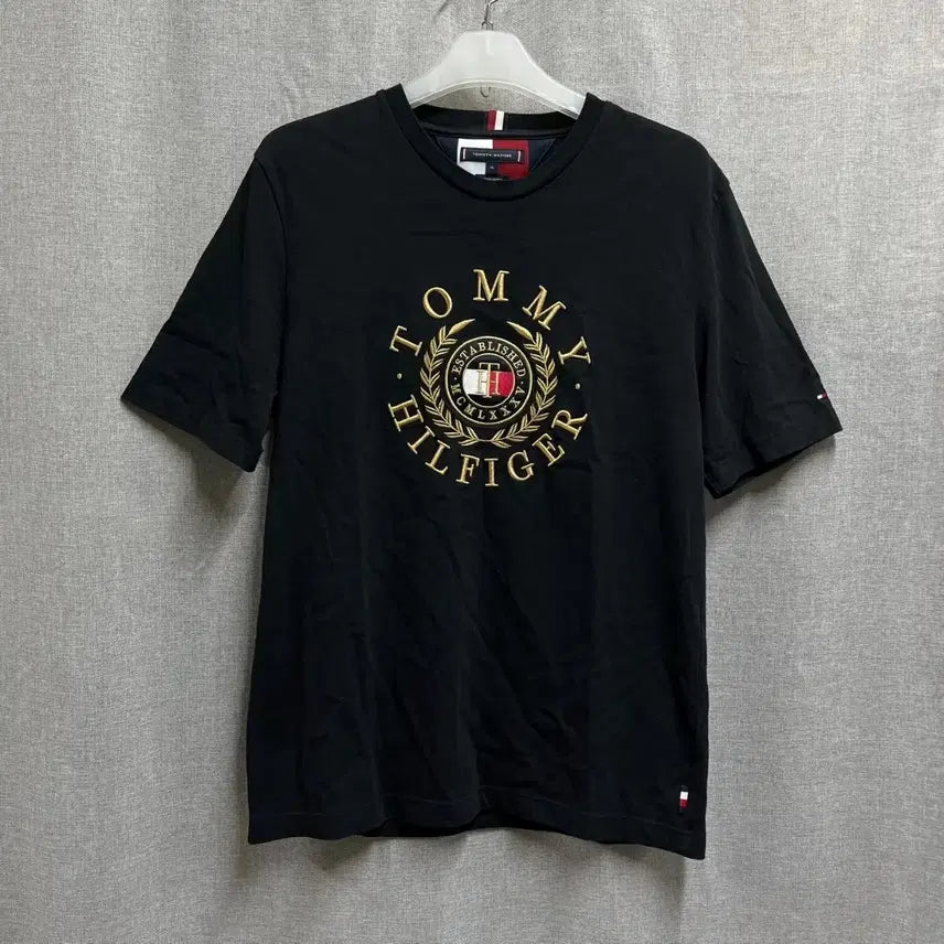 [BUNJANG] Tommy Hilfiger Gold Embroidered Logo T-shirt / [XL] 타미힐피거 골드 자수 로고 반팔 티셔츠