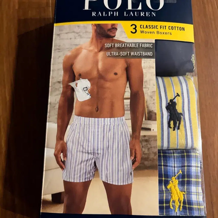 [BUNJANG] Polo Ralph Lauren Woven Boxer Briefs 3-Pack / 새상품] 폴로 랄프로렌 남성 우븐 복서 3팩 (M/32-34")