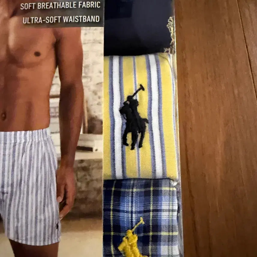 [BUNJANG] Polo Ralph Lauren Woven Boxer Briefs 3-Pack / 새상품] 폴로 랄프로렌 남성 우븐 복서 3팩 (M/32-34")