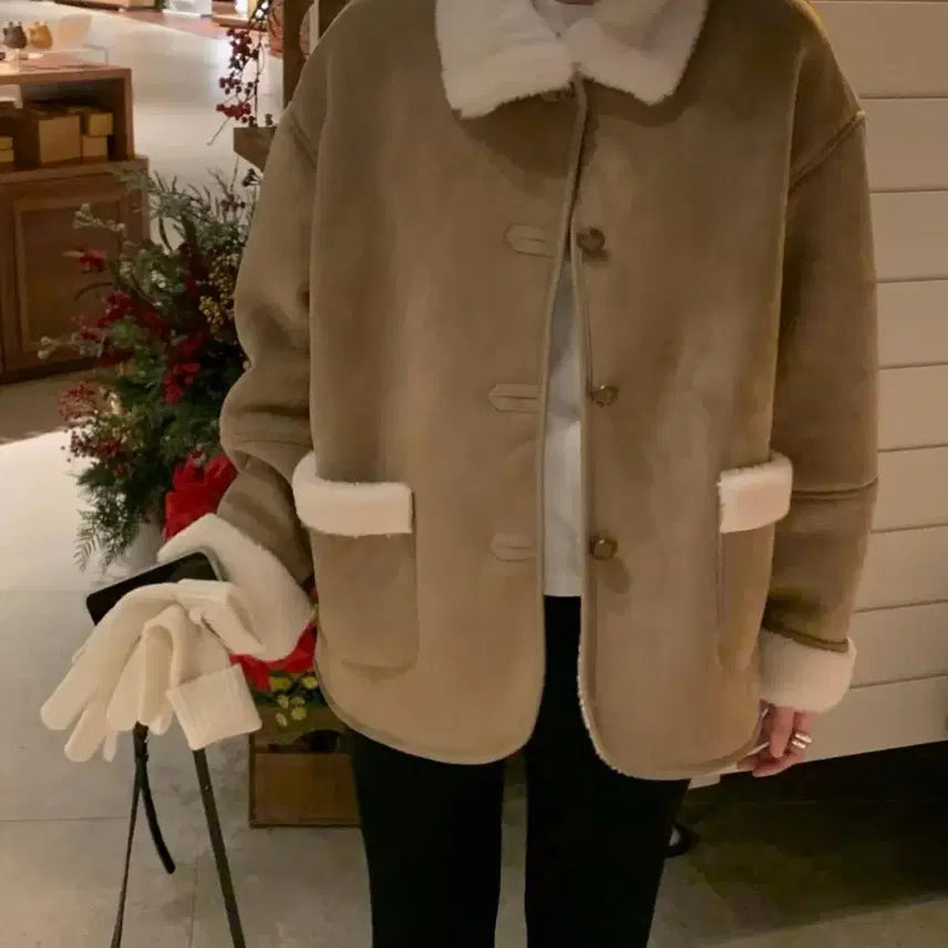 [BUNJANG] Archive Ato Peanut Butter Mustang Jacket / 아카이브 아토 피넛 버터 무스탕