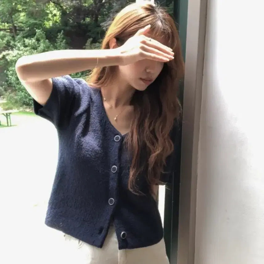 [BUNJANG] Archive J2U Monet Cardigan &amp; Knit Vest Set / 아카이브 제이투유 모네가디건 네이비 + 니트베스트
