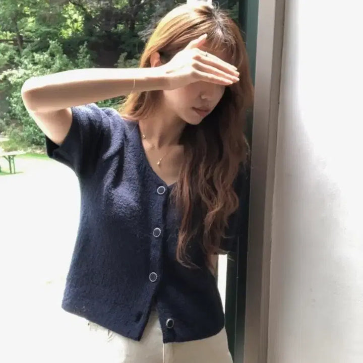 [BUNJANG] Archive J2U Monet Cardigan &amp; Knit Vest Set / 아카이브 제이투유 모네가디건 네이비 + 니트베스트