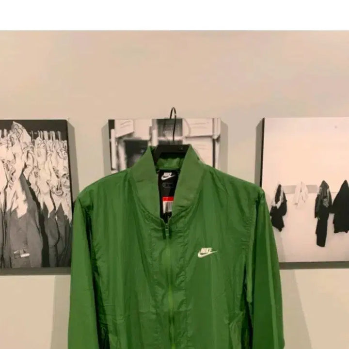 [BUNJANG] Nike Green Nylon Bomber Jacket (Size S) / 나이키그린 나일론 붐버점퍼자켓 S 90사이즈/남여공용