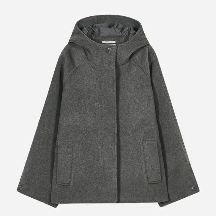 [BUNJANG] Type Service Half Coat Grey / (아일릿 모카 착용) 타입서비스 후드 하프 코트 그레이