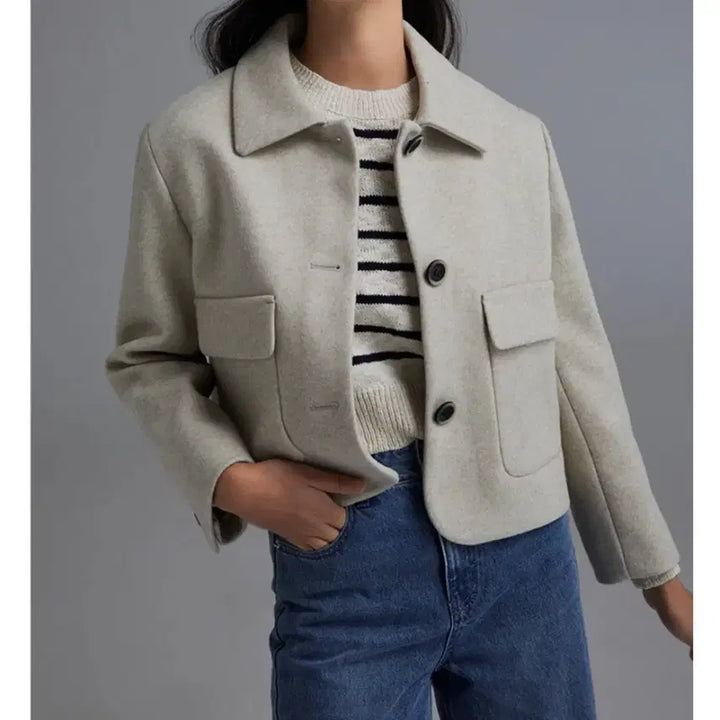 [BUNJANG] Mixxo Macara Short Jacket Oatmeal Mélange L / 미쏘 맥카라 숏자켓 오트밀 멜란지 L
