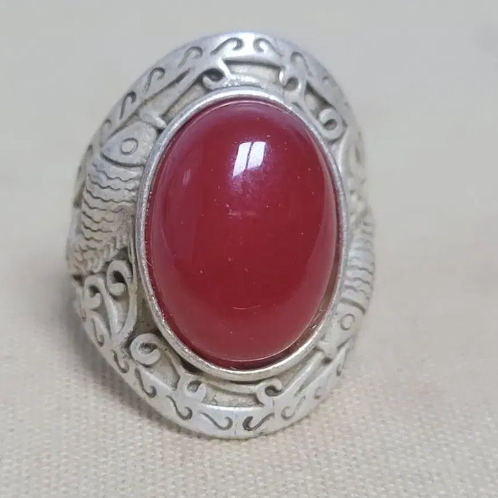 [BUNJANG] Fish Ornament White Copper Ring / 물고기 장식 백동반지