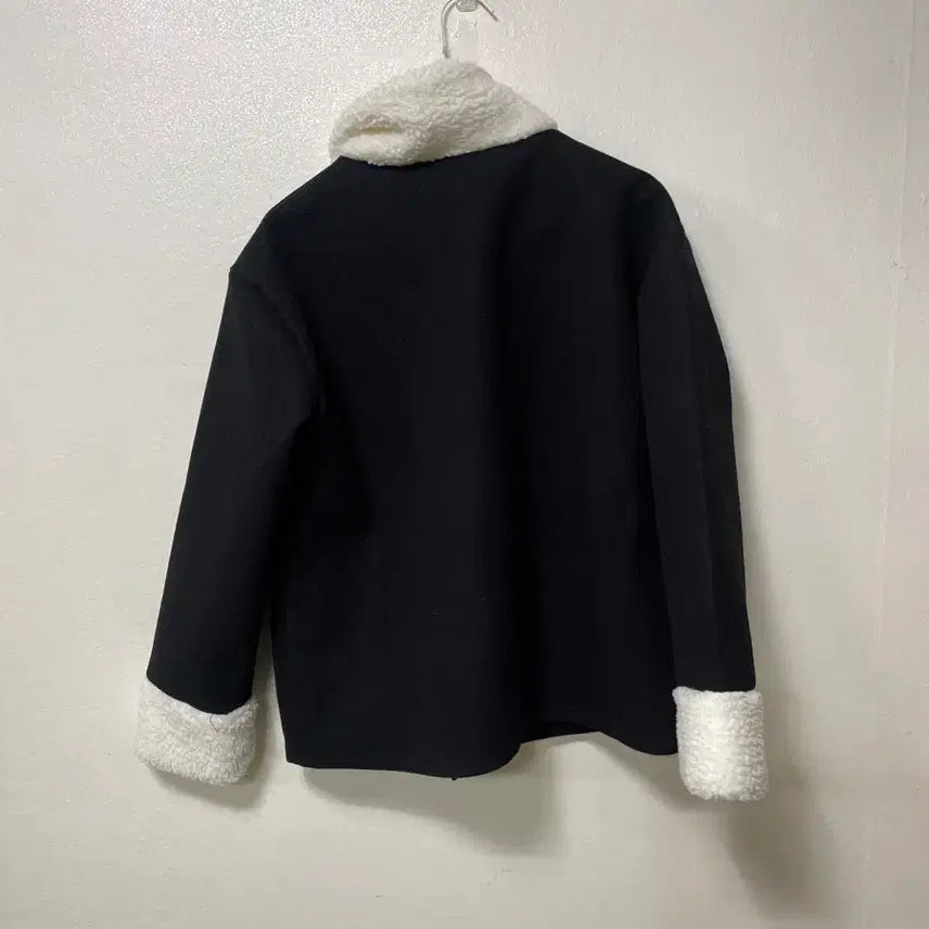 [BUNJANG] Vintage Black Fleece Collar Jacket / 빈티지구 블랙 양털 카라 자켓