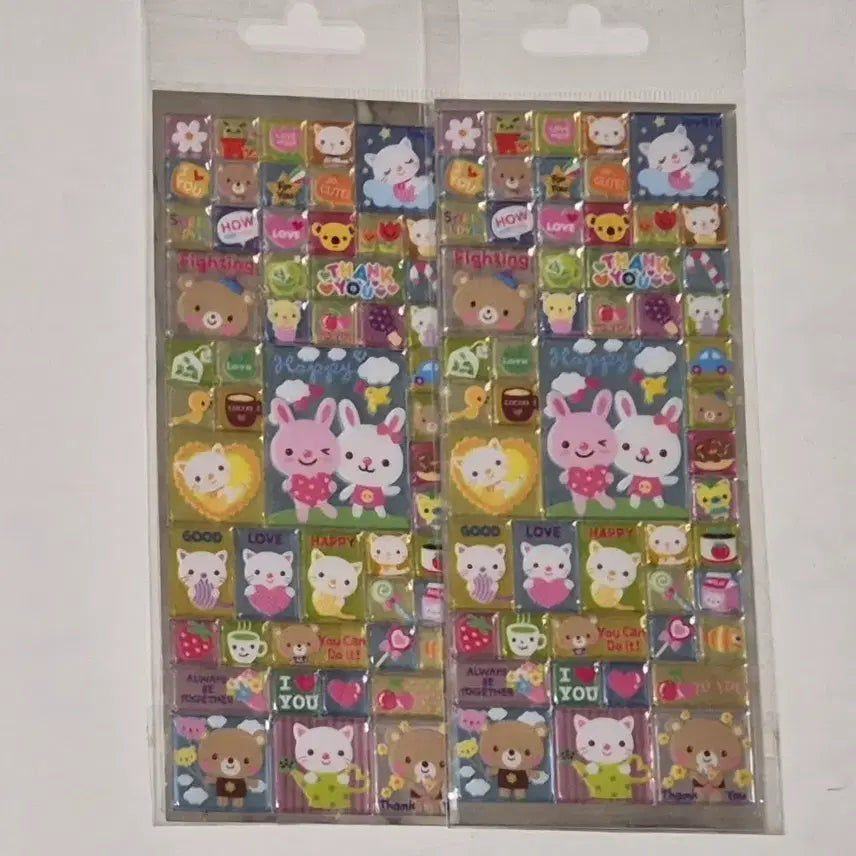[SOLD OUT] 고전문구 토끼 사각 투명 스티커
