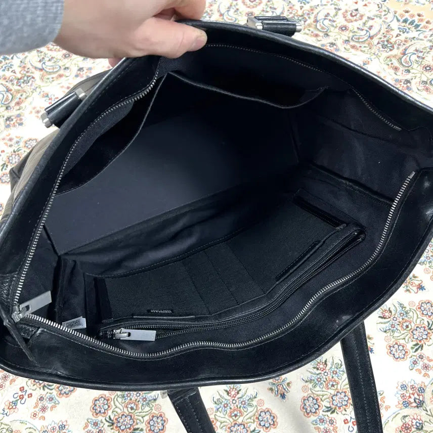 [BUNJANG] Porter Yoshida Clark Model Black Calf Leather Tote Bag / [B+등급 OS] 요시다포터 제팬 클라크모델 블랙 카프레더 토트백