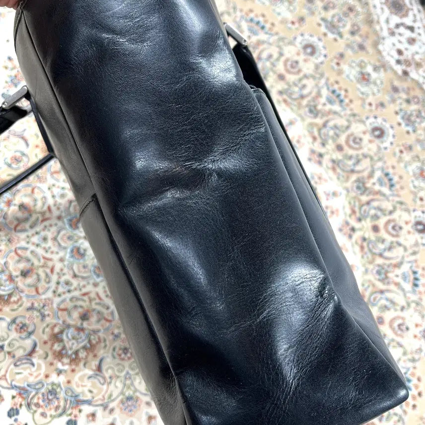 [BUNJANG] Porter Yoshida Clark Model Black Calf Leather Tote Bag / [B+등급 OS] 요시다포터 제팬 클라크모델 블랙 카프레더 토트백
