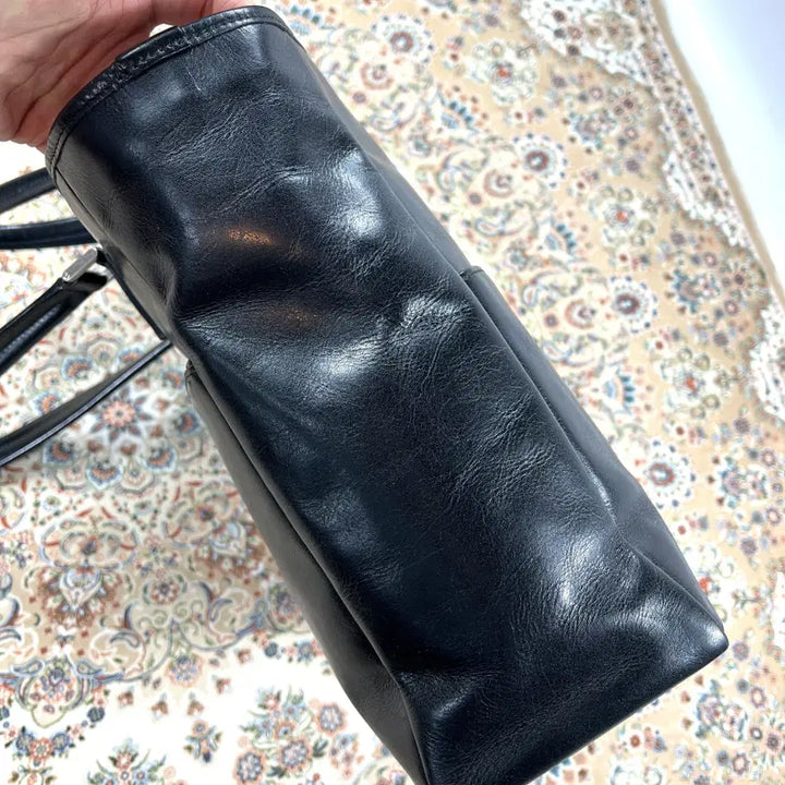 [BUNJANG] Porter Yoshida Clark Model Black Calf Leather Tote Bag / [B+등급 OS] 요시다포터 제팬 클라크모델 블랙 카프레더 토트백