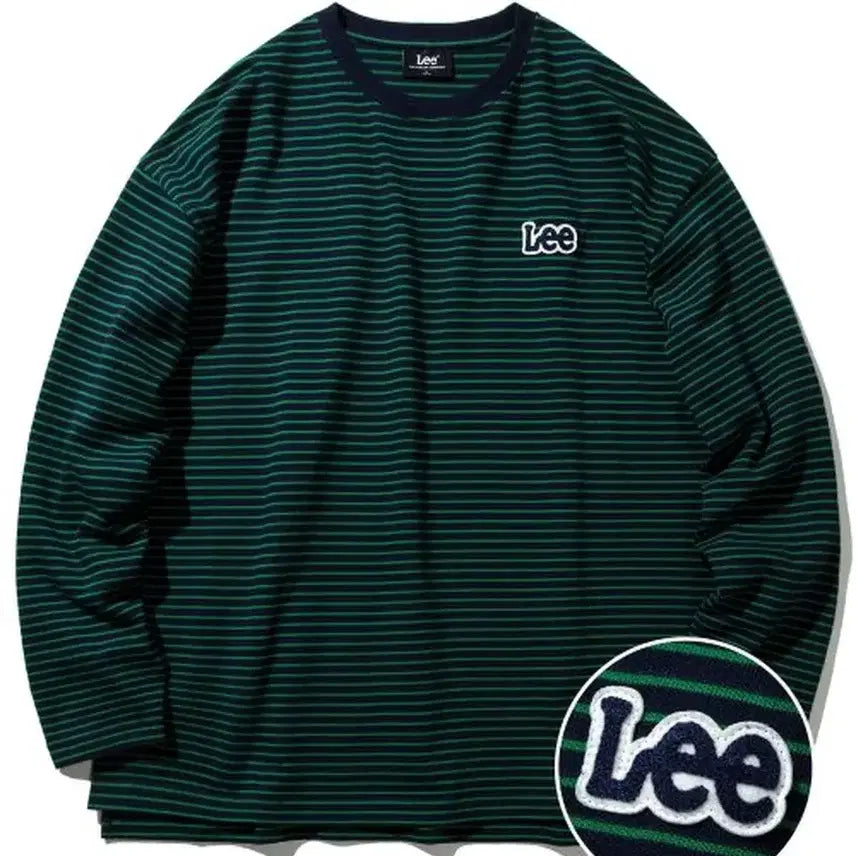 [BUNJANG] Lee Stripe Oversized Long Sleeve T-Shirt (Navy) / (선착순판매)리(Lee) - 스트라이프 오버핏 롱 슬리브 티셔츠 네이비