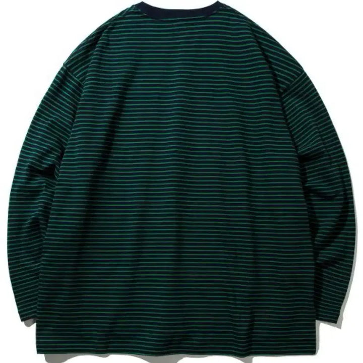 [BUNJANG] Lee Stripe Oversized Long Sleeve T-Shirt (Navy) / (선착순판매)리(Lee) - 스트라이프 오버핏 롱 슬리브 티셔츠 네이비