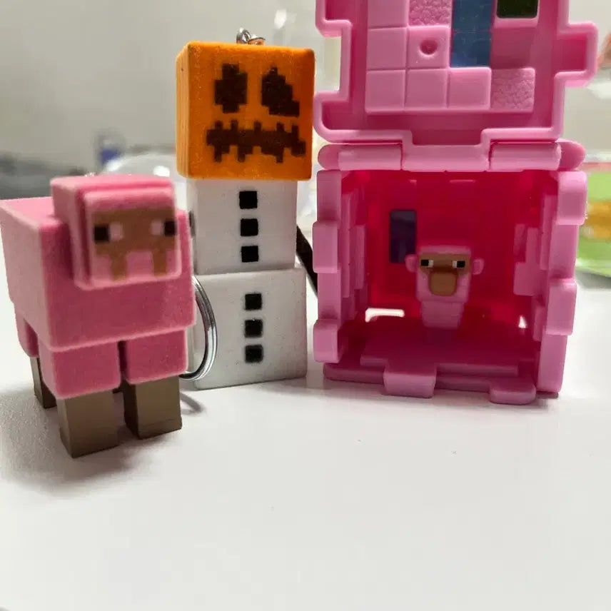 [BUNJANG] Minecraft Pink Sheep, Happy Meal Sheep, Snowman Keyring / 마인크래프트 핑크 양 키링 ,해피밀 양,눈사람 열쇠고리
