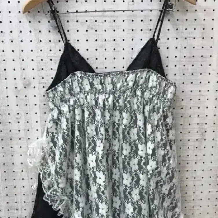 [BUNJANG] Vintage Lace Slip Dress Ribbon Strap / 빈티지 레이스 슬립 원피스 리본 끈나시