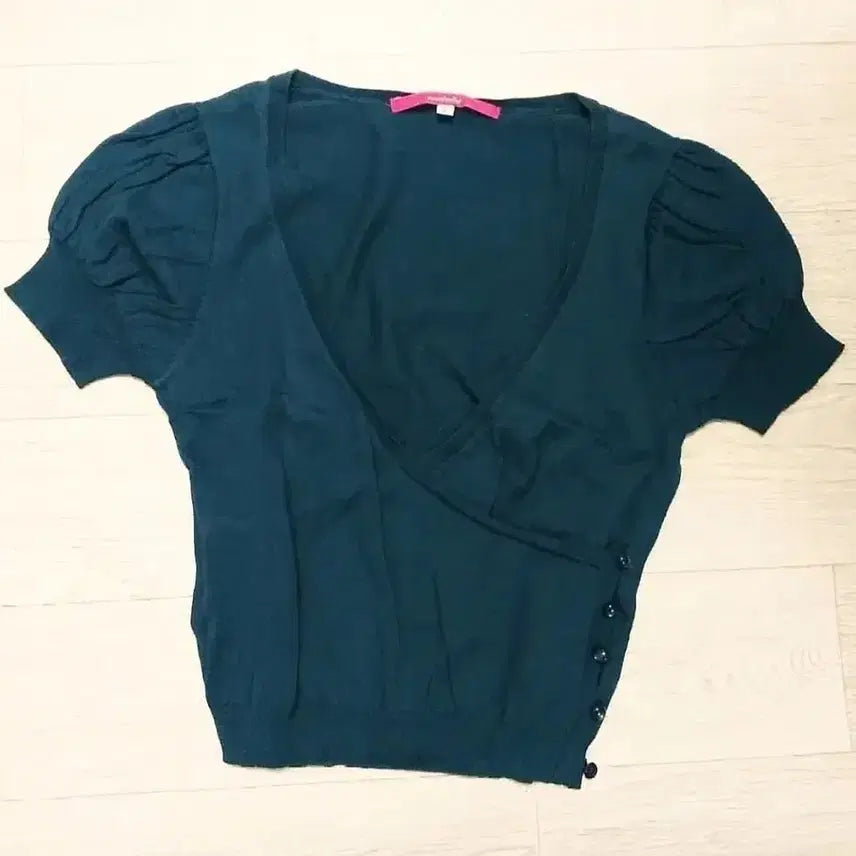 [BUNJANG] Vintage Wrap Short-Sleeve Cardigan / 빈티지 반팔 랩 가디건