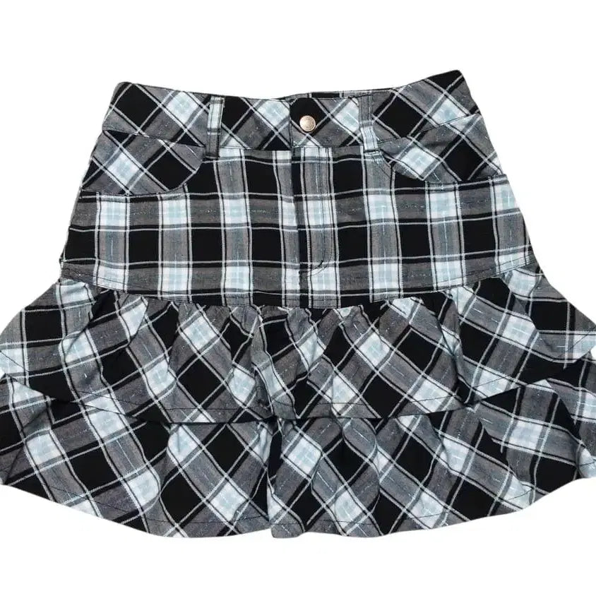 [BUNJANG] Vintage Check Frill Mini Skirt / 빈티지 체크 프릴 미니스커트