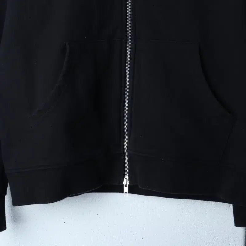 [BUNJANG] Personal Pack Basic Two-Way Hoodie Black / (M-L) 퍼스널팩 후드집업 블랙 무지 스웻 기본 투웨이-17457