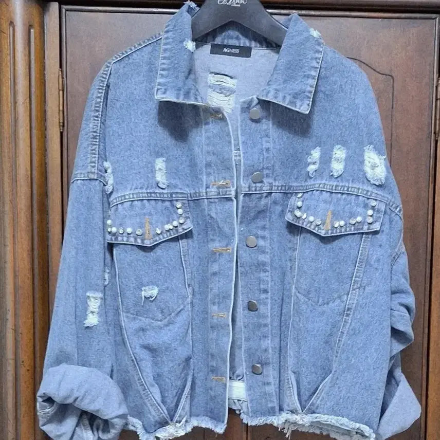 [BUNJANG] AGNESS Washed Denim Jacket / AGNESS 워싱 데님 자켓