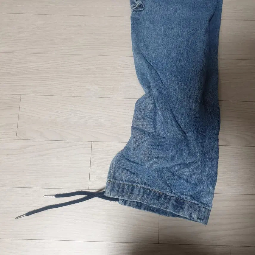 [BUNJANG] Denim Cargo Jogger Pants / 청 데님 카고 조거팬츠