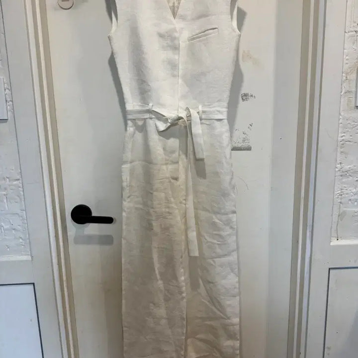 [BUNJANG] Blossom Linen Jumpsuit XS White / 새상품 blossom 블로썸 린넨 점프수트