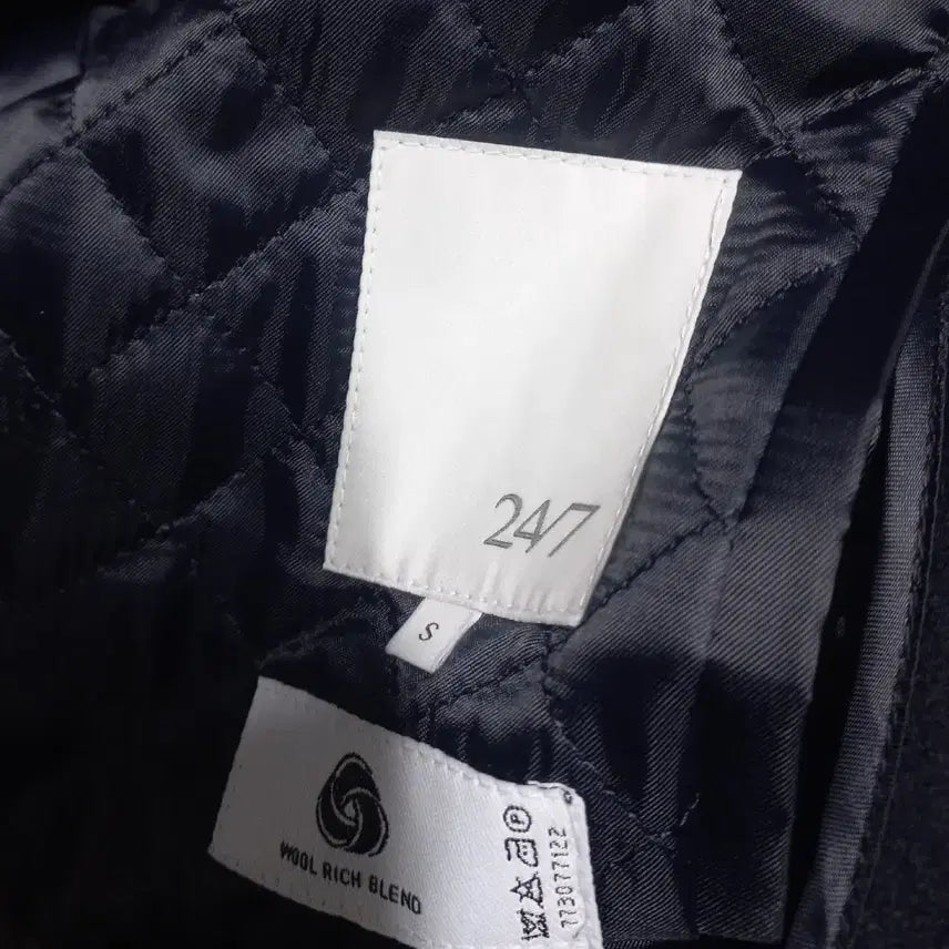 [BUNJANG] Kolon 247 Series Wool Balmacaan Coat - Dark Navy S / 코오롱 247시리즈 울 발마칸 코트 다크네이비 S