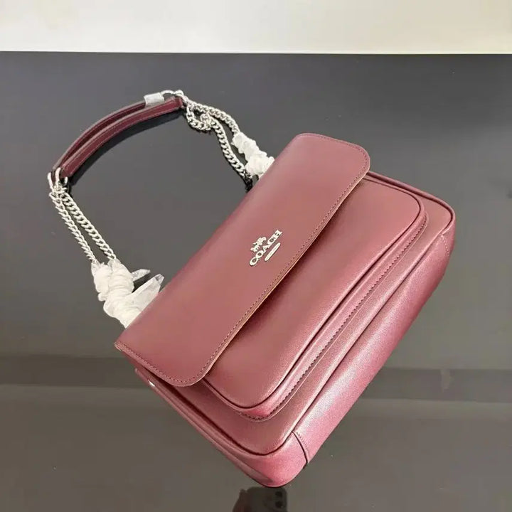 [BUNJANG] Coach Leather Flap Chain Shoulder Bag / [코치] CCF09CCF10 아울렛 여성 소가죽 플랩 체인 숄더백