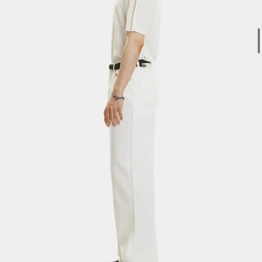 [BUNJANG] Modna9 White Panel Wide Leg Jeans (Size 30-31) / 모드나인 화이트 절개 데님 팬츠 30~31 사이즈