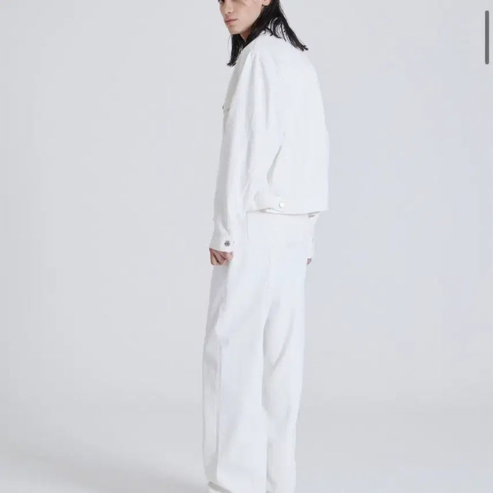 [BUNJANG] Modna9 White Panel Wide Leg Jeans (Size 30-31) / 모드나인 화이트 절개 데님 팬츠 30~31 사이즈