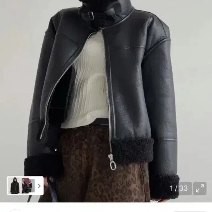 [BUNJANG] The Green Lab Black Fur Mouton Jacket / 더그린랩 블랙 퍼 무스탕 자켓