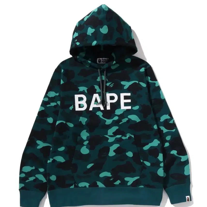[BUNJANG] BAPE Camo Pullover Hoodie Green / 베이프 카모 풀오버 후드그린