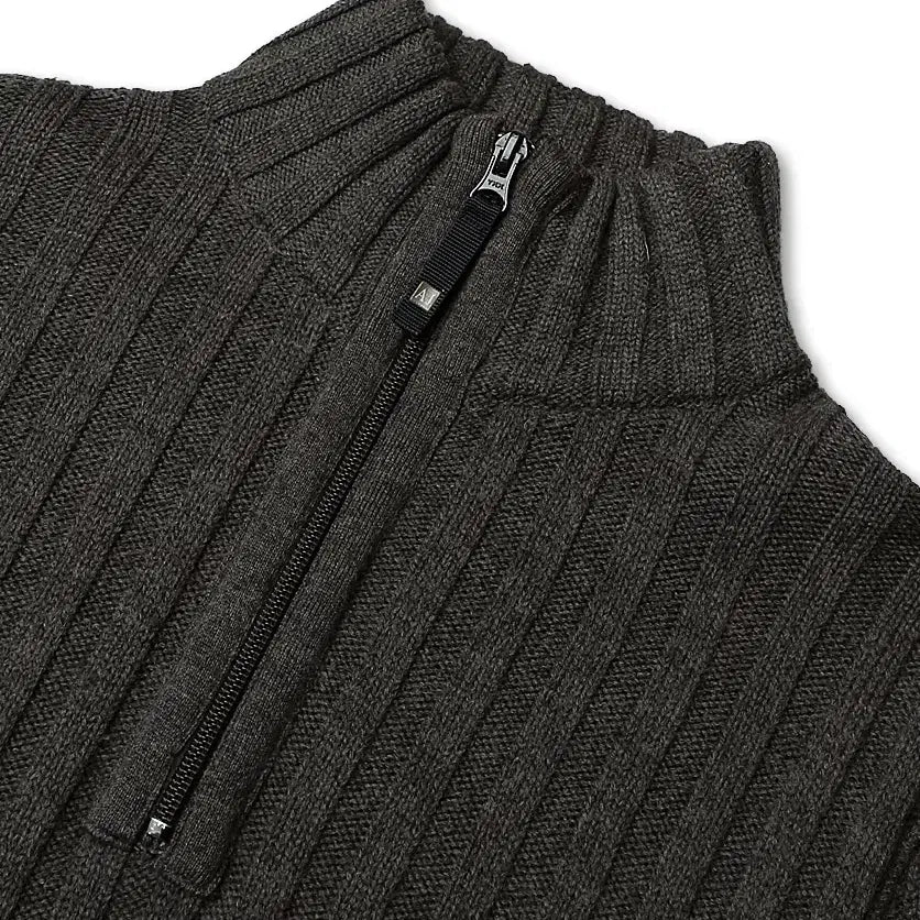 [BUNJANG] Armani Jeans Simin T Charcoal Half-Zip Knit / 아르마니 진 [Armani Jeans] Simin T 차콜 하프 짚업니트